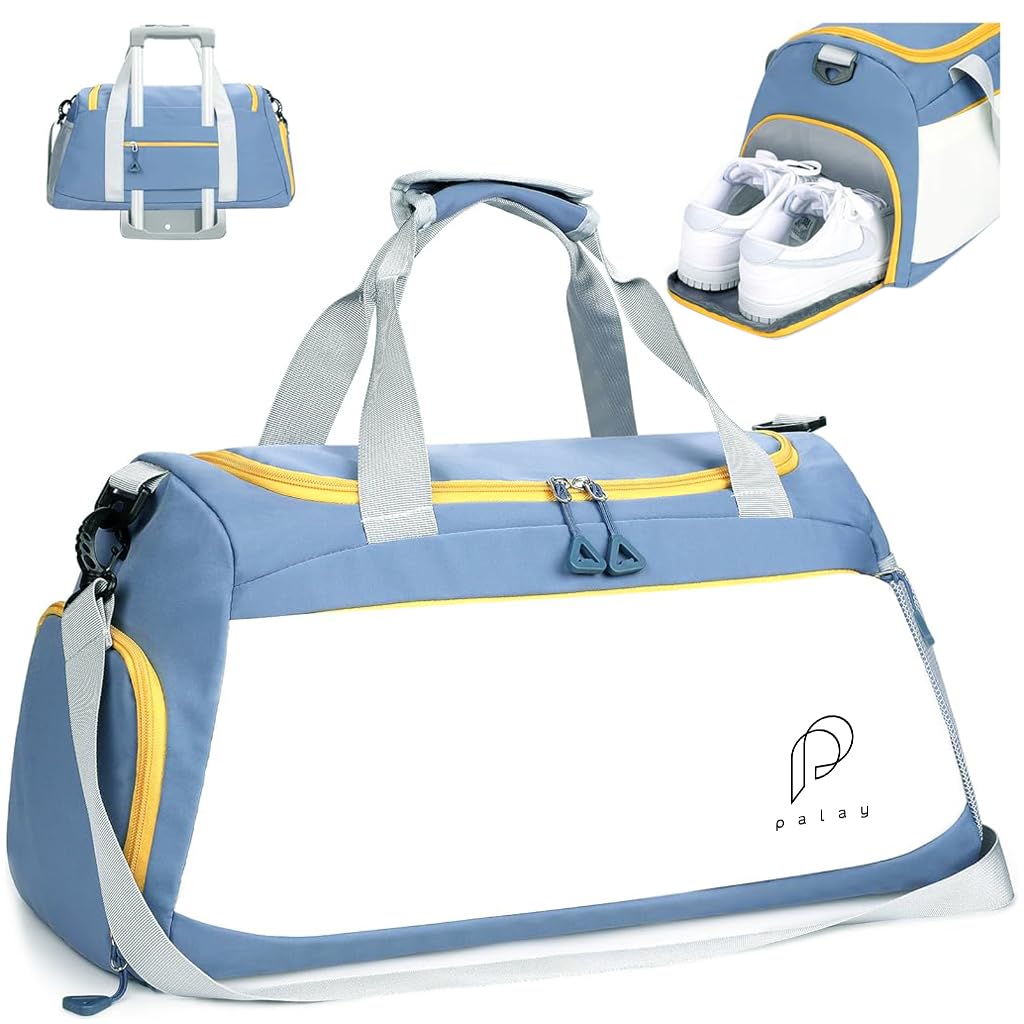 PALAY Gym Bag, Fitness Duffel Bag, Travel Bag Fitness Backpack, 35L Large Travel Bag, Gym Bag with Shoe Compartment Waterproof Oxford Cloth Gym Bag with Reinforced Handle & Shoulder Strap, Blue PALAY Gym Bag, Fitness Duffel Bag, Travel Bag Fitness Backpack, 35L Large Travel Bag, Gym Bag with Shoe Compartment Waterproof Oxford Cloth Gym Bag with Reinforced Handle & Shoulder Strap, Blue